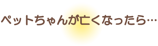 ペットが亡くなったら、まずは・・・